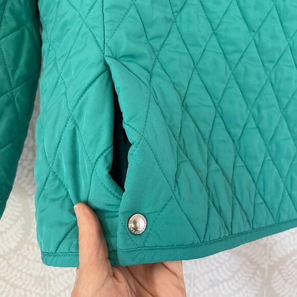 Lands' End Teal Blue/Green Lightweight Quilted Zippered Jacket, Pockets, Size LP - Picture 8 of 15